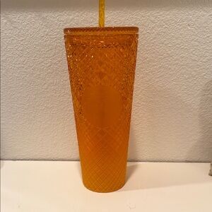 Starbucks Orange Bling Tumbler with Straw